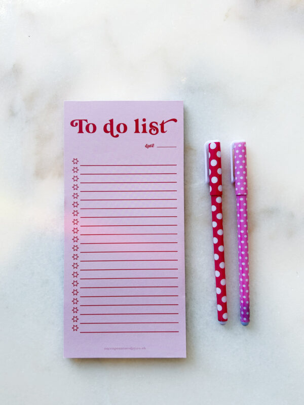 Bloc notes -To do pink