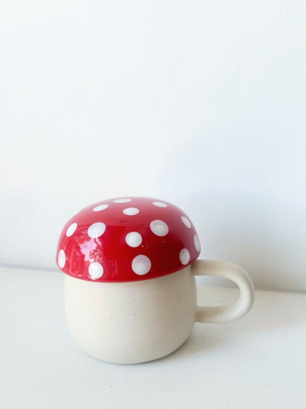 Mug champignon avec couvercle - Rouge