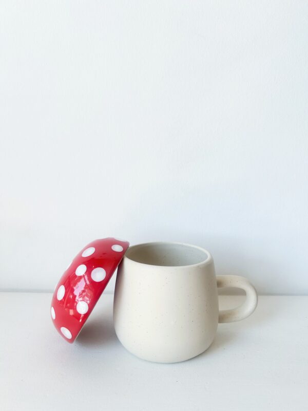 Mug champignon avec couvercle - Rouge