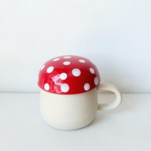 Mug champignon avec couvercle - Rouge