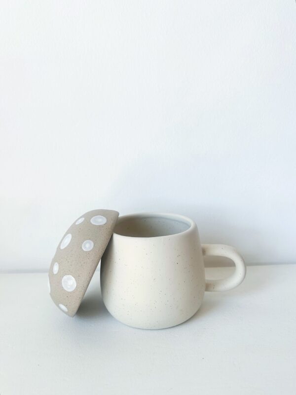 Mug champignon avec couvercle - Beige