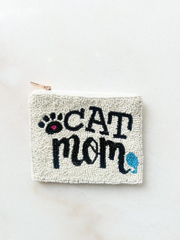 Porte monnaie en perles Cat Mom