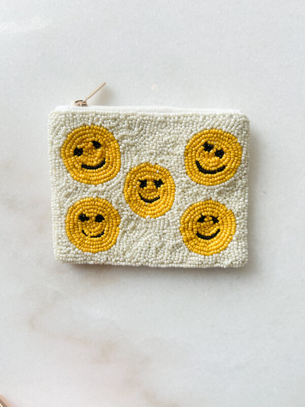 Porte monnaie en perles Smiley